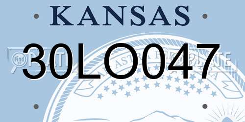 30LO047 Kansas License Plate