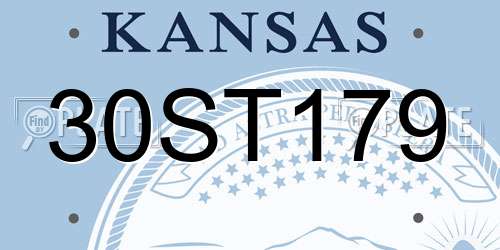 30ST179 Kansas License Plate