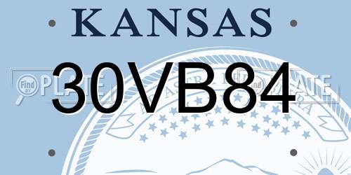30VB84 Kansas License Plate