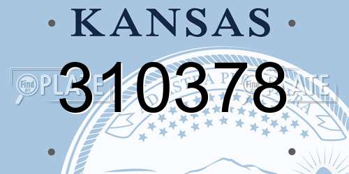 310378 Kansas License Plate