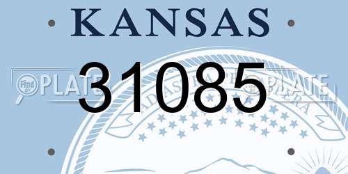 31085 Kansas License Plate