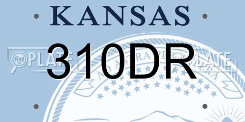 310DR Kansas License Plate