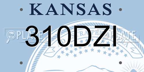 310DZI Kansas License Plate