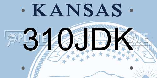 310JDK Kansas License Plate