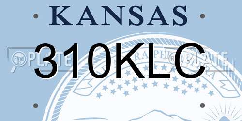 310KLC Kansas License Plate