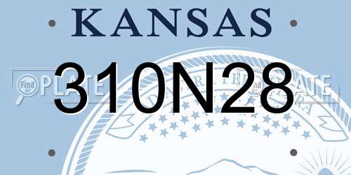 310N28 Kansas License Plate