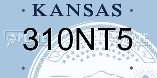 310NT5 Kansas License Plate