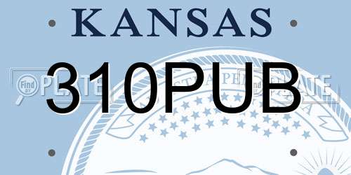 310PUB Kansas License Plate