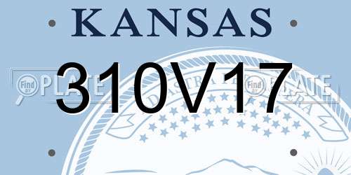 310V17 Kansas License Plate