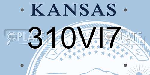 310VI7 Kansas License Plate