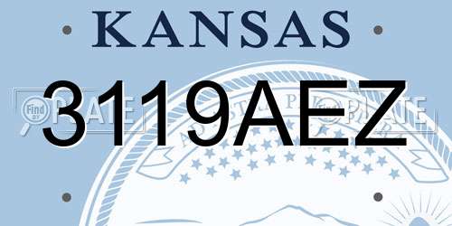 3119AEZ Kansas License Plate