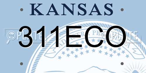 311ECO Kansas License Plate
