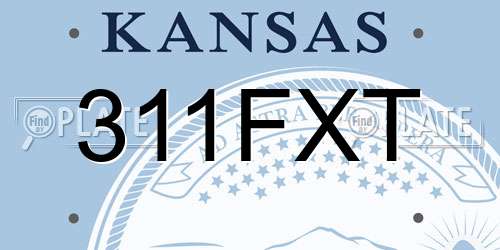 311FXT Kansas License Plate