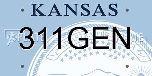 311GEN Kansas License Plate