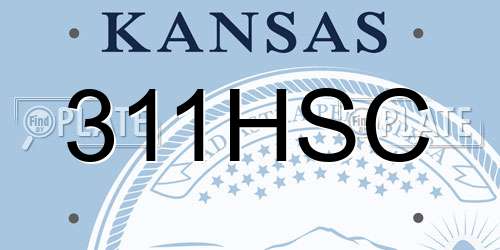 311HSC Kansas License Plate