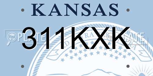 311KXK Kansas License Plate