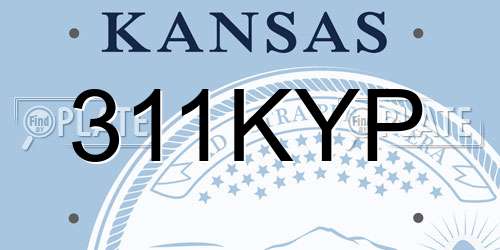 311KYP Kansas License Plate