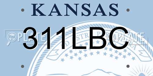 311LBC Kansas License Plate