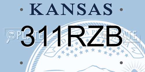 311RZB Kansas License Plate