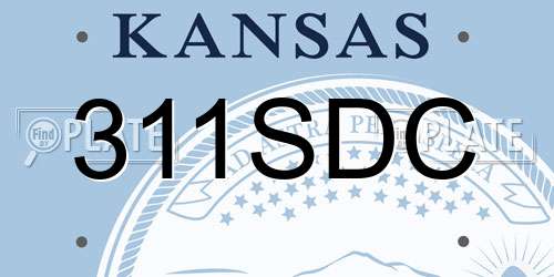311SDC Kansas License Plate