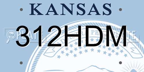 312HDM Kansas License Plate