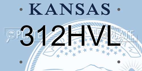 312HVL Kansas License Plate