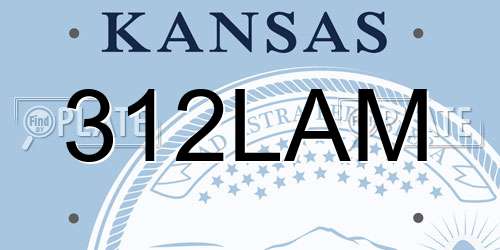 312LAM Kansas License Plate