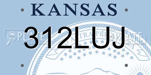312LUJ Kansas License Plate