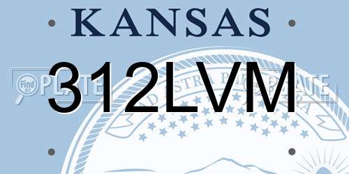 312LVM Kansas License Plate