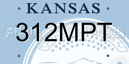 312MPT Kansas License Plate