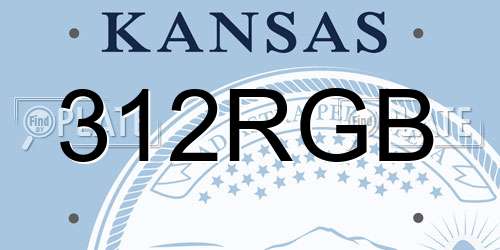 312RGB Kansas License Plate