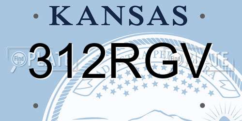 312RGV Kansas License Plate
