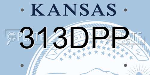 313DPP Kansas License Plate