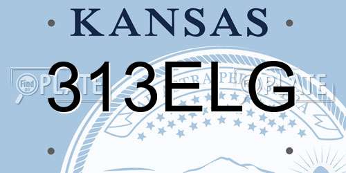 313ELG Kansas License Plate