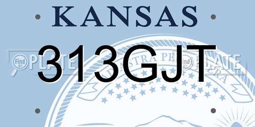 313GJT Kansas License Plate