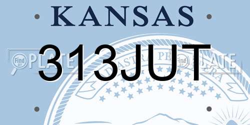313JUT Kansas License Plate