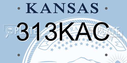 313KAC Kansas License Plate