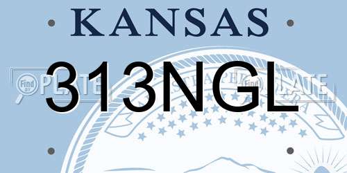 313NGL Kansas License Plate