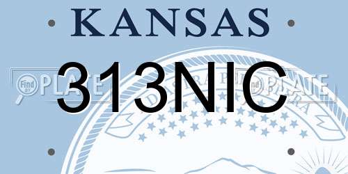 313NIC Kansas License Plate