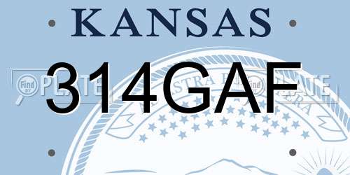 314GAF Kansas License Plate