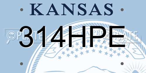 314HPE Kansas License Plate