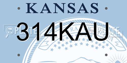 314KAU Kansas License Plate