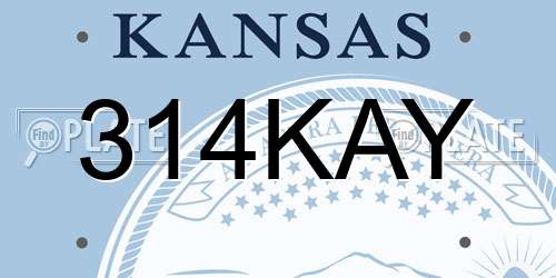 314KAY Kansas License Plate