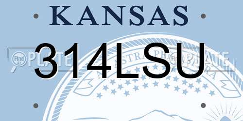 314LSU Kansas License Plate