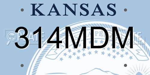 314MDM Kansas License Plate
