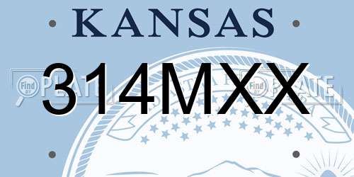 314MXX Kansas License Plate