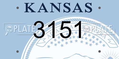 3151 Kansas License Plate