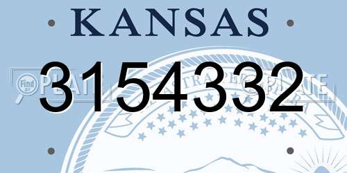 3154332 Kansas License Plate