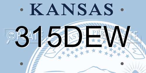 315DEW Kansas License Plate