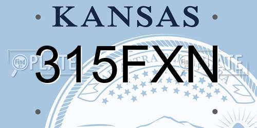 315FXN Kansas License Plate